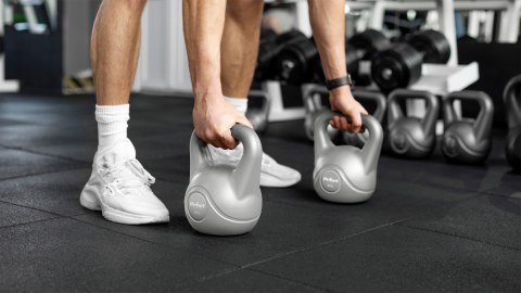 Kettlebell bitumiczny 10 kg szary REBEL ACTIVE Rebel