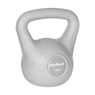Kettlebell bitumiczny 14 kg szary REBEL ACTIVE Rebel