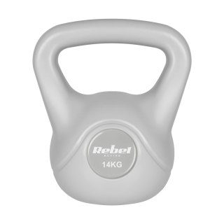 Kettlebell bitumiczny 14 kg szary REBEL ACTIVE Rebel