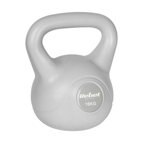 Kettlebell bitumiczny 16 kg szary REBEL ACTIVE Rebel