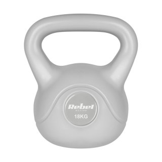 Kettlebell bitumiczny 18 kg szary REBEL ACTIVE Rebel