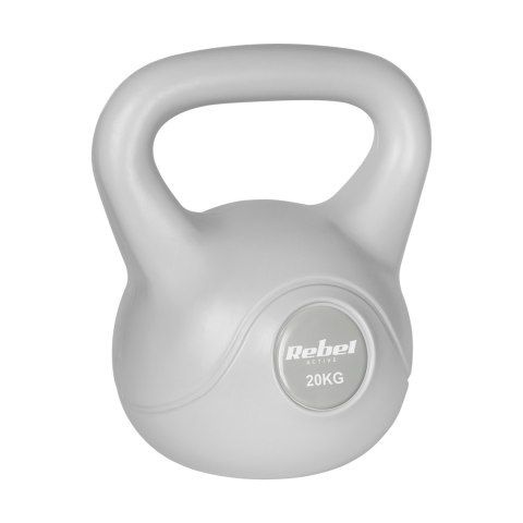 Kettlebell bitumiczny 20 kg szary REBEL ACTIVE Rebel