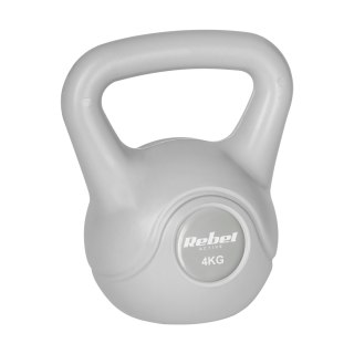 Kettlebell bitumiczny 4 kg szary REBEL ACTIVE Rebel