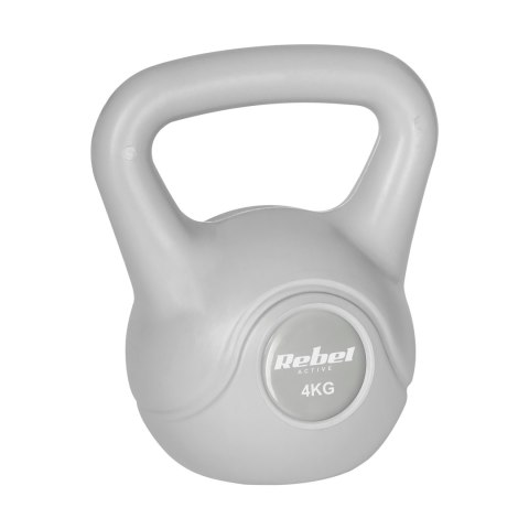 Kettlebell bitumiczny 4 kg szary REBEL ACTIVE Rebel