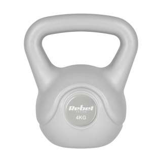 Kettlebell bitumiczny 4 kg szary REBEL ACTIVE Rebel