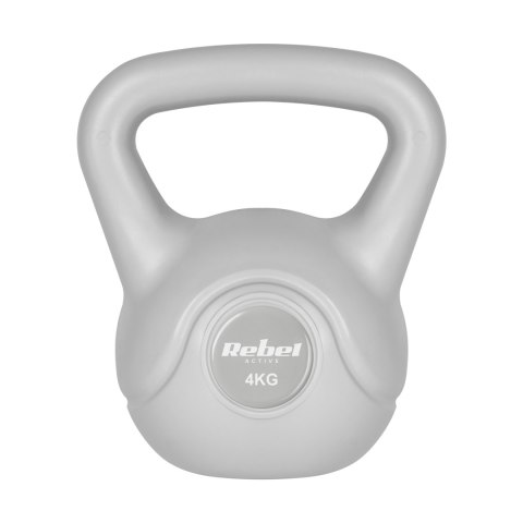 Kettlebell bitumiczny 4 kg szary REBEL ACTIVE Rebel