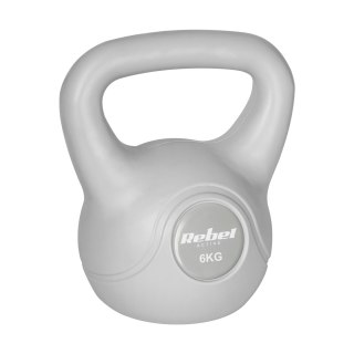 Kettlebell bitumiczny 6 kg szary REBEL ACTIVE Rebel