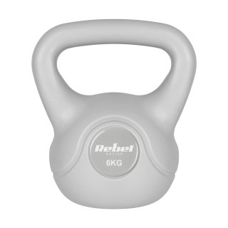 Kettlebell bitumiczny 6 kg szary REBEL ACTIVE Rebel