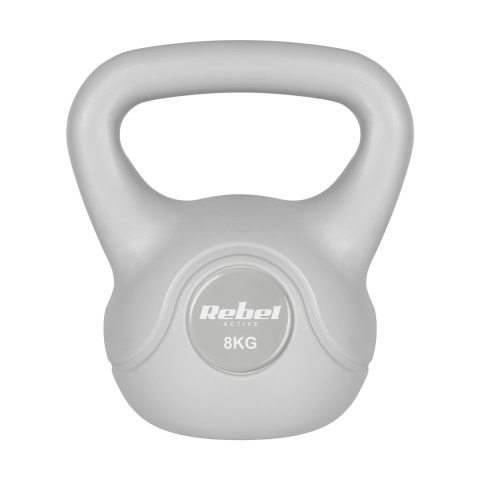 Kettlebell bitumiczny 8 kg szary REBEL ACTIVE Rebel