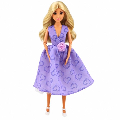 Lalka Anlily Fashion w Fioletowej Sukience W Serca Torebka Akcesoria Zestaw LEAN TOYS