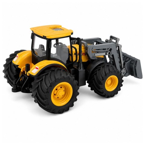 Traktor Rolniczy Farmerski Ze Spychaczem Światła Dźwięki Żółty 1:24 LEAN TOYS