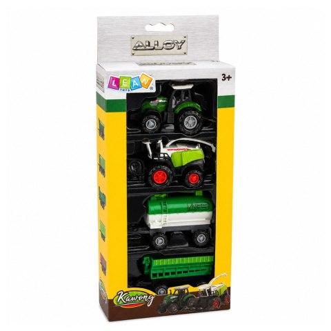 Zestaw Pojazdy Rolnicze Traktor Sieczkarnia Cysterna Rozrzutnik 1:68 4 szt. LEAN TOYS