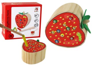 Drewniana Gra Truskawka Złap Robaczka Magnetyczna LEAN TOYS