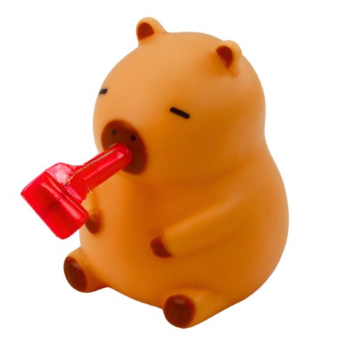 Gniotek Kapibara Z Trąbką Piszczałka Figurka Brązowa 7cm LEAN TOYS