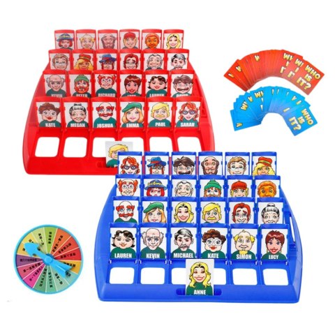 Gra Rodzinna Logiczna Zgadnij Kto to? Mini Podróżna 2 Plansze LEAN TOYS