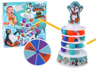 Gra Zręcznościowa Pingwin Kulki Zjeżdżalnia Wieża Piłeczki LEAN TOYS