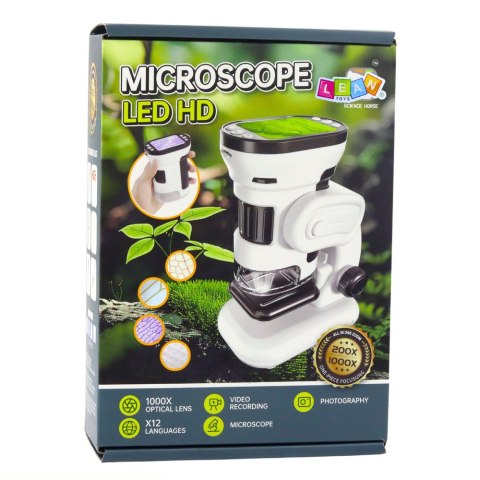 Mikroskop Edukacyjny Cyfrowy Z Ekranem Funkcja Zdjęć Wideo 1000X LED LEAN TOYS