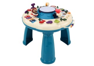 Stolik Panel Edukacyjny Interaktywny Pianinko Bębenek Niebieski LEAN TOYS