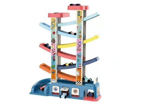 Tor Zjeżdżalnia Dla Kolorowych Autek 6 Samochodzików LEAN TOYS