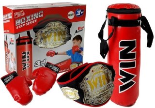 Zestaw Bokserski Worek Rękawice Pas Zwycięzcy Bokser LEAN TOYS