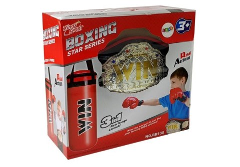 Zestaw Bokserski Worek Rękawice Pas Zwycięzcy Bokser LEAN TOYS