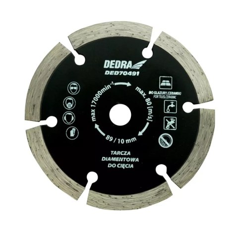 Tarcza diamentowa 89x10x1,2x1,8x7x6t do ded7049, do ceramiki Dedra