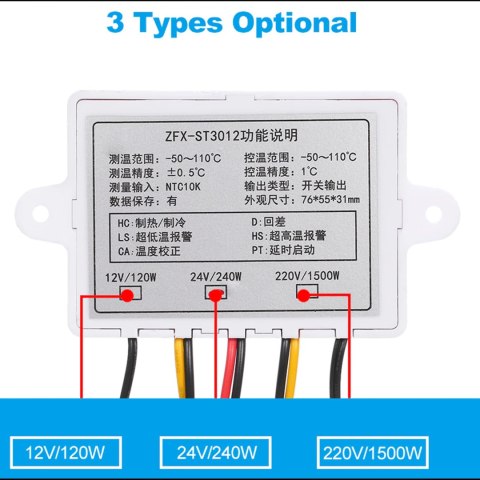 Termostat 230V ZFX-ST3012 E6135 EUROKOMP