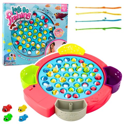 Gra Interaktywna Zręcznościowa Na Baterie Łowienie Rybek Różowa LEAN TOYS