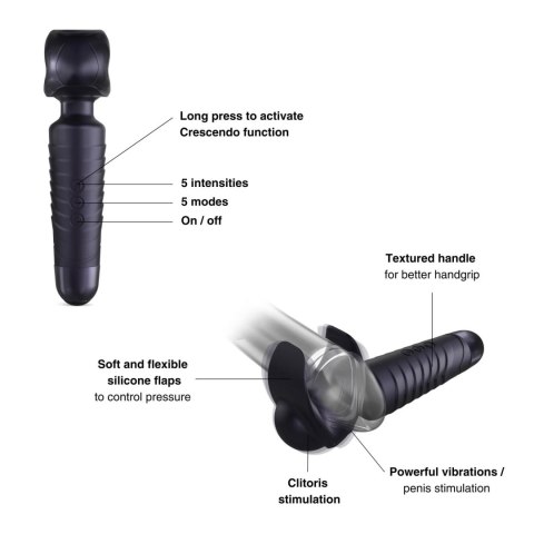 Masturbator wibrujący Man.wand EVO czarny 20 cm