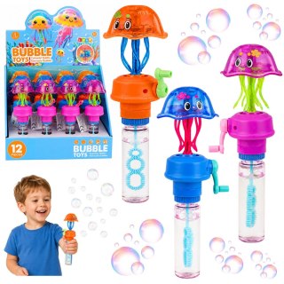 Bańki Mydlane Z Meduzą Rusza Mackami Korbka Migające Światła LED 40ML LEAN TOYS