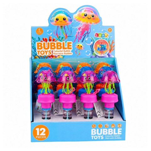 Bańki Mydlane Z Meduzą Rusza Mackami Korbka Migające Światła LED 40ML LEAN TOYS