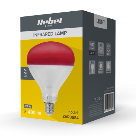 Lampa na podczerwień Rebel R125, 250W, 220-240V Rebel