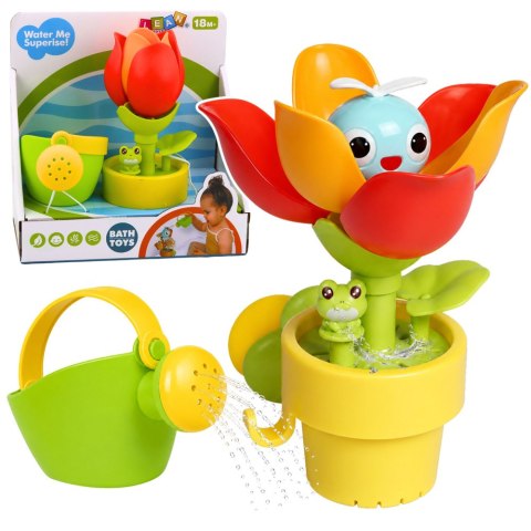 Zabawka Do Kąpieli Tulipan Kwiatek W Doniczce Konewka Fontanna Wodna LEAN TOYS