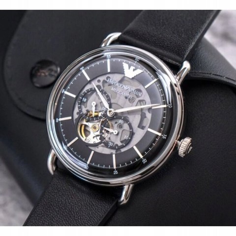 Emporio Armani ZEGAREK MĘSKI EMPORIO ARMANI AVIATOR AUTOMATIC AR60026 + BOX (zi099a)