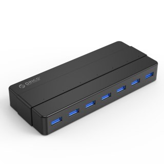Hub rozdzielacz H7928-U3-V1 7x USB-A - czarny