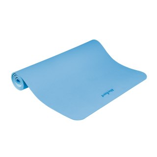 Mata gimnastyczna do ćwiczeń joga, pilates, fitness, 200x90cm, grubość 1cm, materiał TPE, niebieska, REBEL ACTIVE Rebel