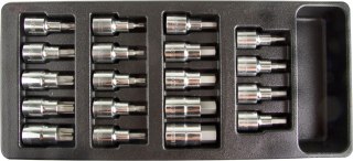 Tacka z zestawem bitonasadek hex i torx 19szt. proline Proline