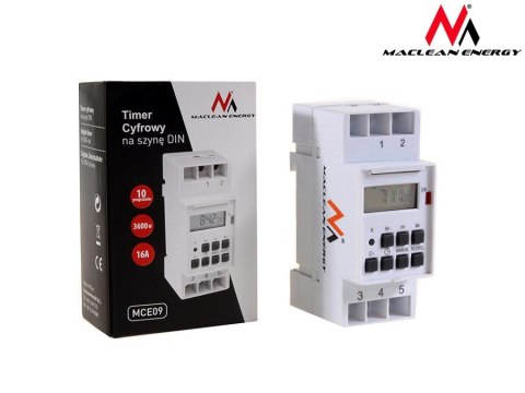 Timer cyfrowy MCE09 na szynę DIN Maclean