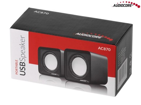 AC870 R 43397 Głośniki komputerowe 6W USB Red&Black Audiocore