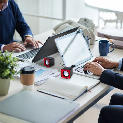 AC870 R 43397 Głośniki komputerowe 6W USB Red&Black Audiocore