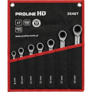 Klucze oczk-płask. z grzech. 7szt(8-19mm),cv, proline "hd" Proline