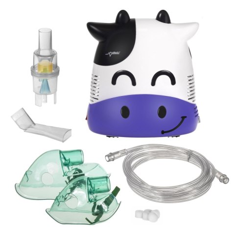 Inhalator dla dzieci Promedix, krówka, zestaw nebulizator, maski, filterki, PR-810 ProMedix
