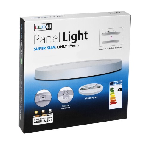 Panel plafon LED 7in1 podtynkowy natynkowy ultra slim 30W 3 kolory (WW, NW, CW) Led4U LD142 mikrofala wbudowany zasilacz Led4U