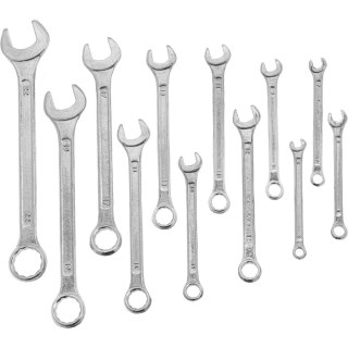 Klucz oczkowo-płaski, kpl. 12 szt., 6-22mm etui Mega