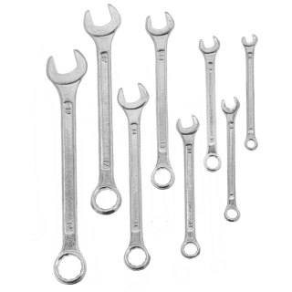 Klucz oczkowo-płaski, kpl. 8 szt., 6-19mm Mega