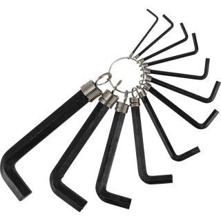 Klucze imbusowe (2-14mm) kpl. 12 szt. na kółku, w etui Mega