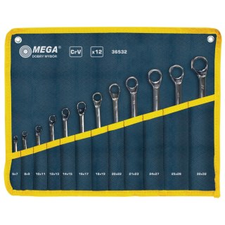 Klucze oczkowe odgięte szt.12 (6*7-30*32mm), cv Mega