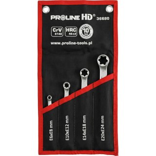 Klucze oczkowe torx, kpl. 4szt. e6-e24, proline "hd" Proline