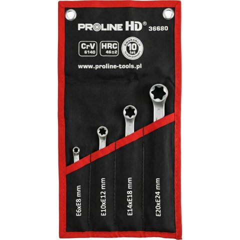 Klucze oczkowe torx, kpl. 4szt. e6-e24, proline "hd" Proline