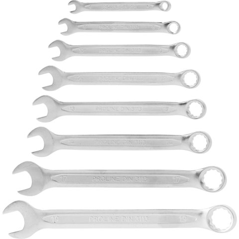 Klucze oczkowo-płaskie szt.8 (6-19mm), din 3113, cv, proline Proline